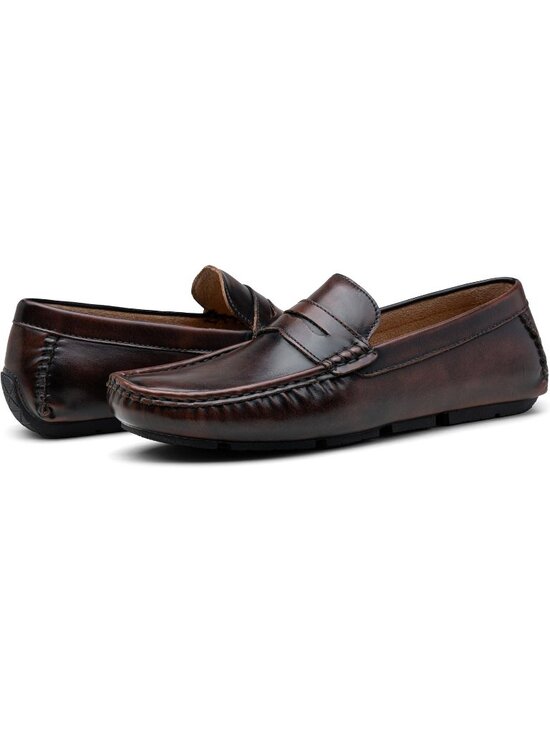 Men\'s Dark Brown Loafers Casual Slip On Shoes Soft Penny Loafers Lightweight